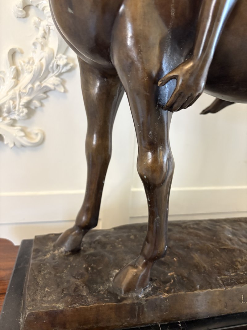 Large Antique Bronze Study of a Nude Male on Horseback - Image 16